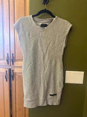 Under Armour Sportstyle Cutout Back Cap Sleeve Sweatshirt Dress Grey